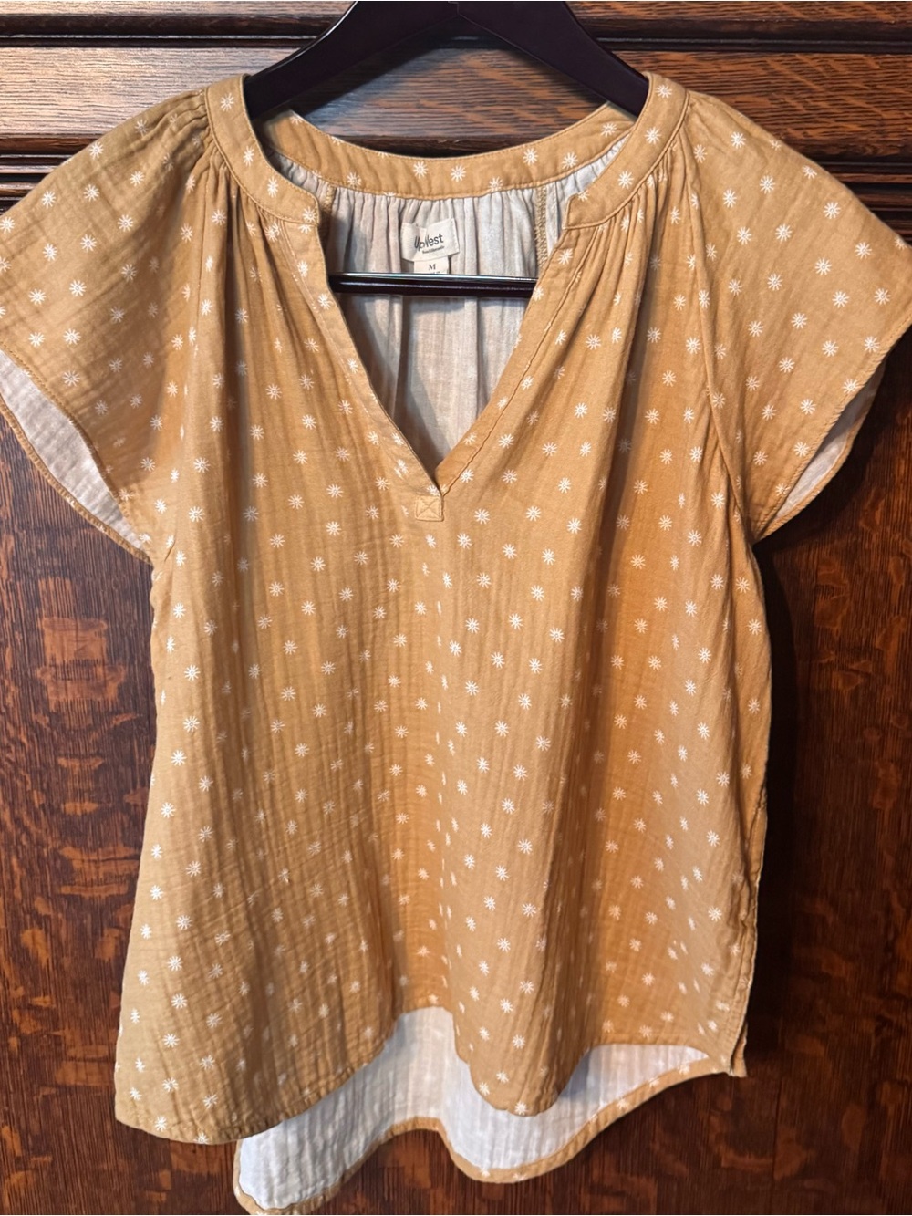 Harvest Gold Short-Sleeve Muslin Women's Top by Upwest